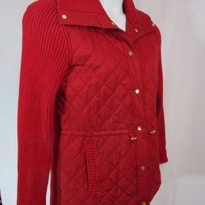 Quilted Jacket Red Size M Rafaella NWOT